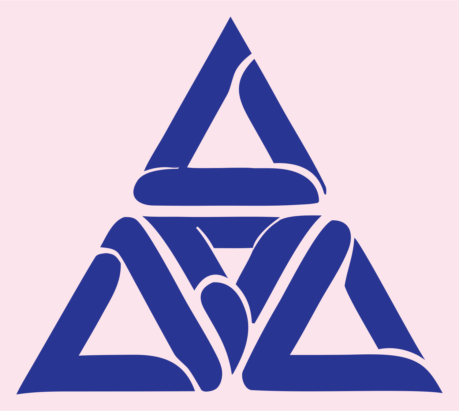 Three Triangle Overlap Logo #fce4ec/#283593