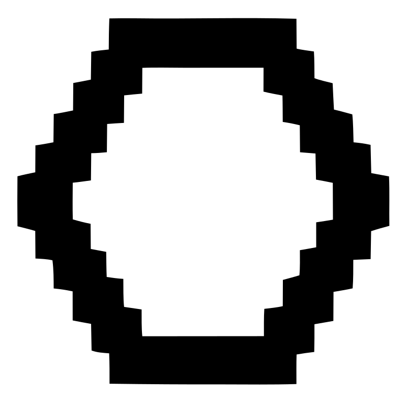 Pixel Hexagon Outline Logo
