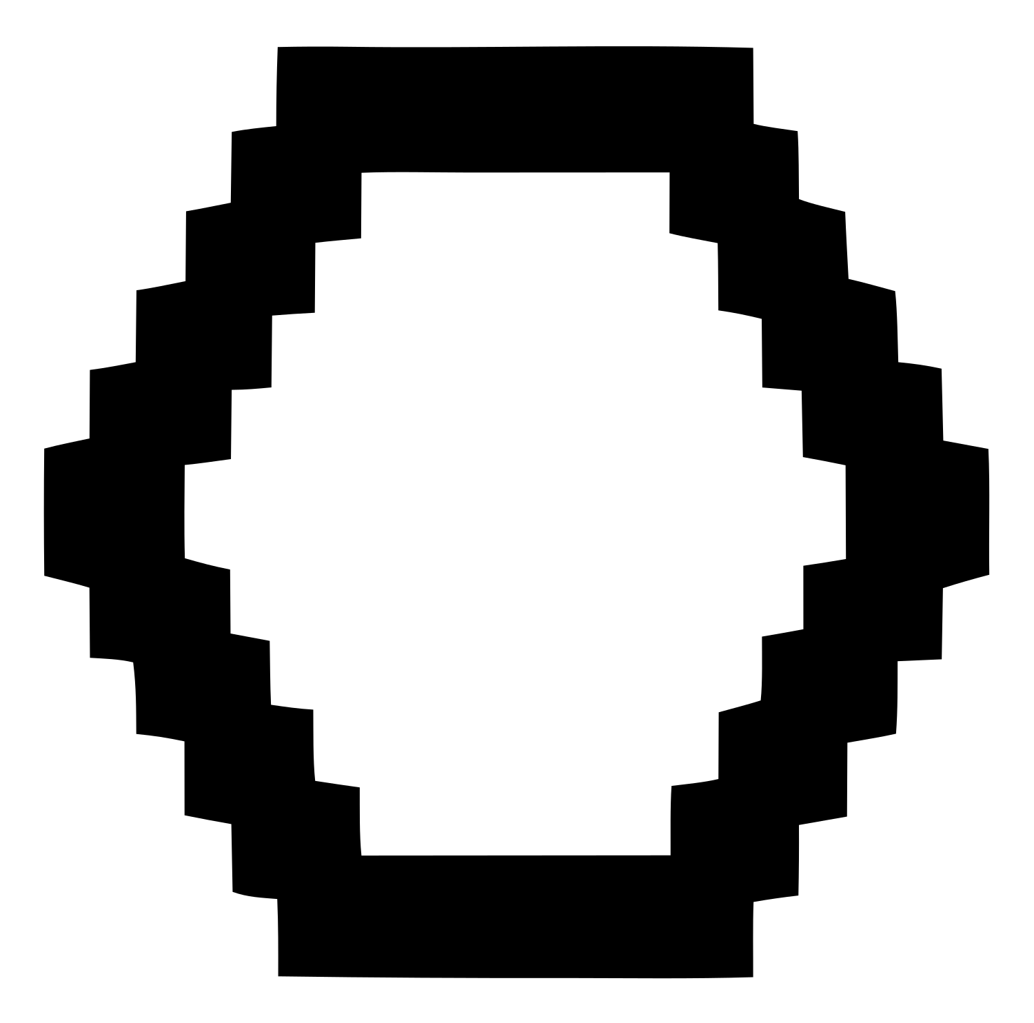 Pixel Hexagon Outline Logo #ffffff/#000000