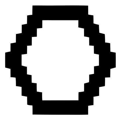 Pixel Hexagon Outline Logo #ffffff/#000000