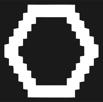 Pixel Hexagon Outline Logo #1a1a1a/#ffffff