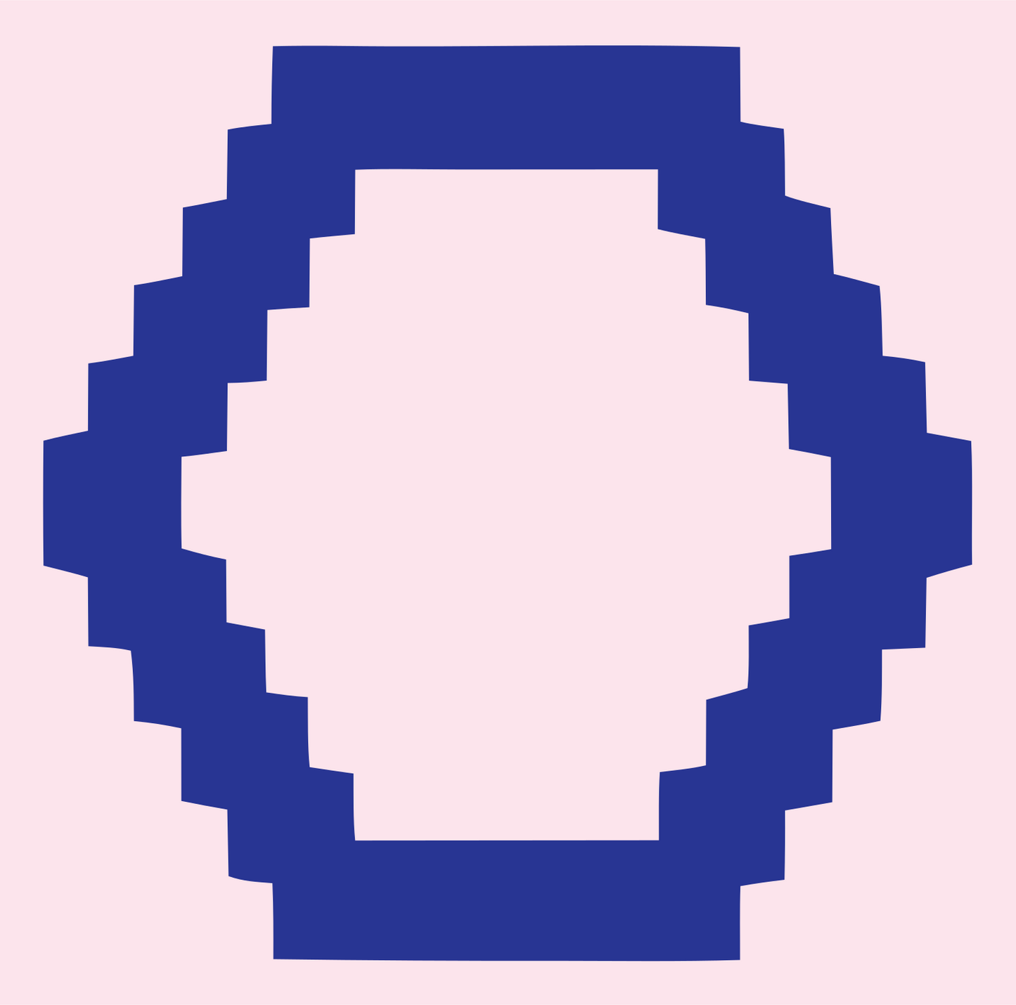 Pixel Hexagon Outline Logo #fce4ec/#283593