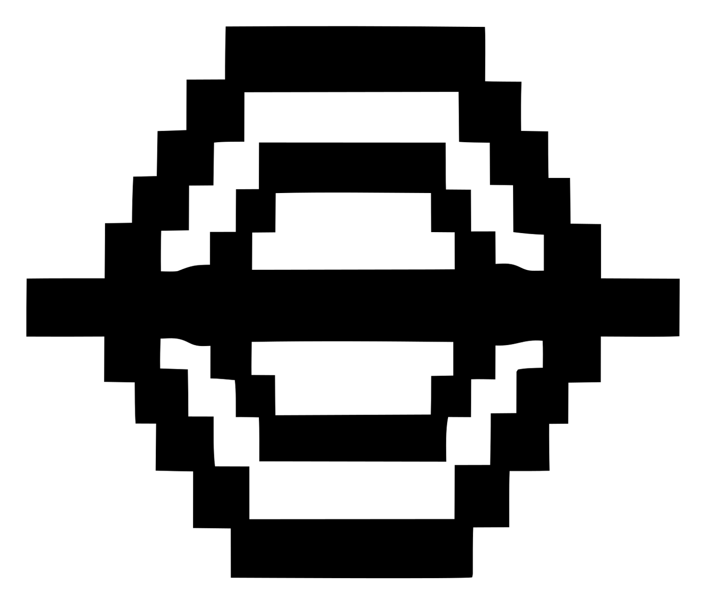 Pixel Globe Hexagon Logo #ffffff/#000000