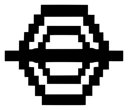 Pixel Globe Hexagon Logo #ffffff/#000000