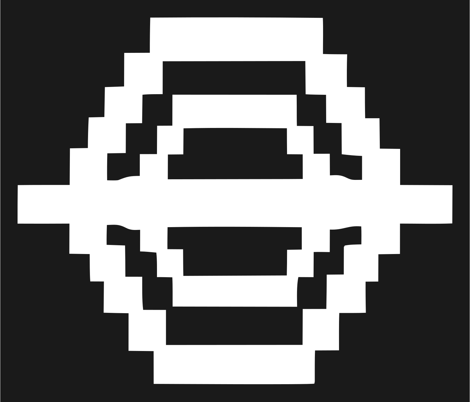 Pixel Globe Hexagon Logo #1a1a1a/#ffffff