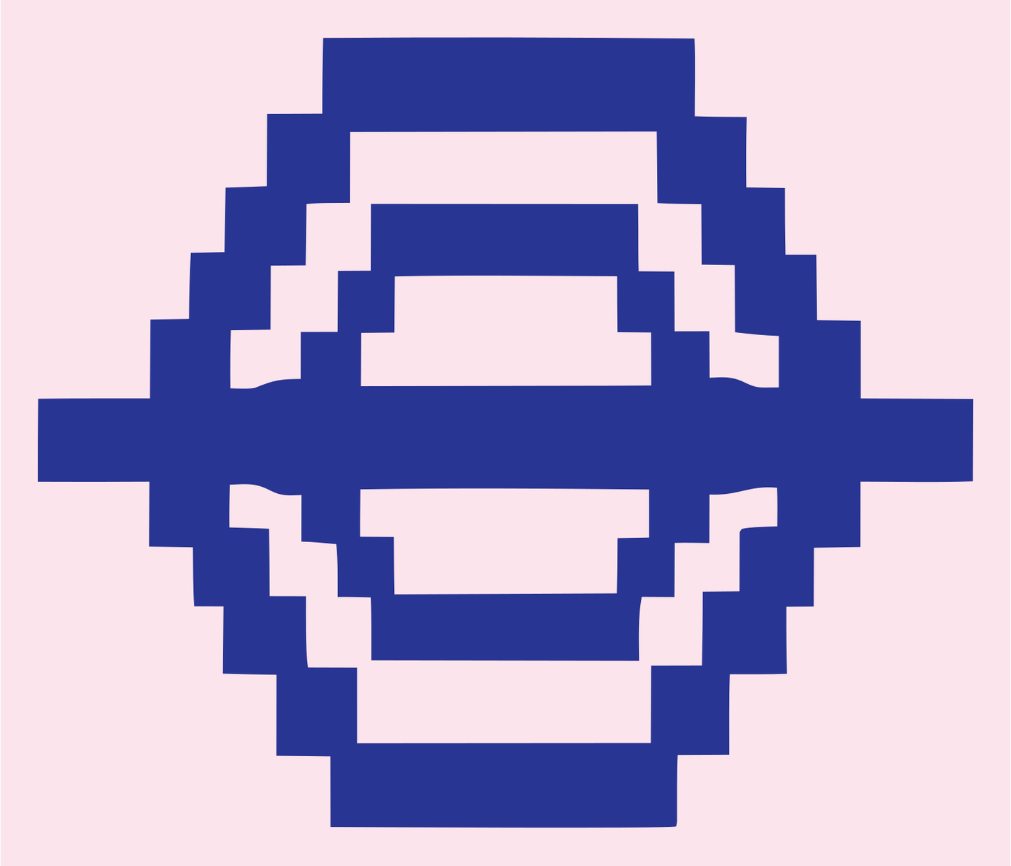 Pixel Globe Hexagon Logo #fce4ec/#283593