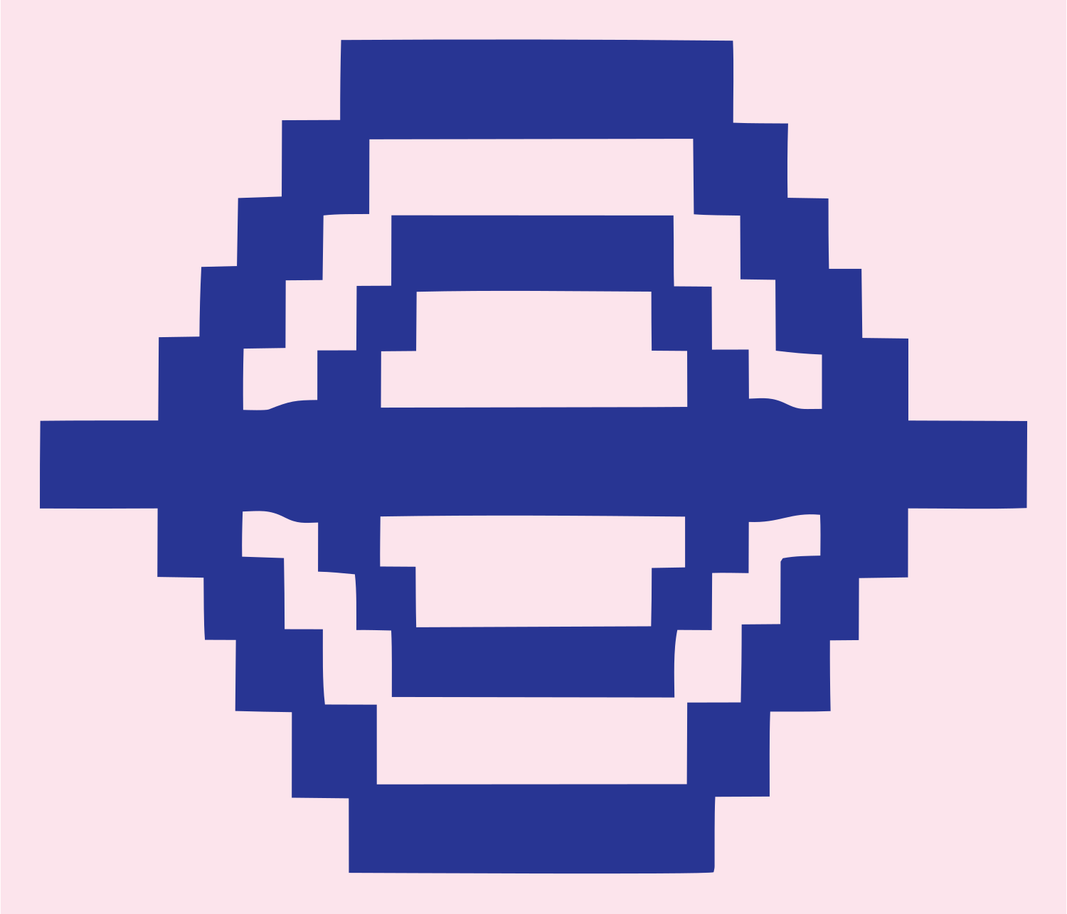 Pixel Globe Hexagon Logo #fce4ec/#283593
