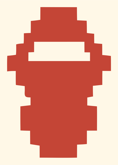 Pixel Ninja Mask Logo #fff8e7/#c44536