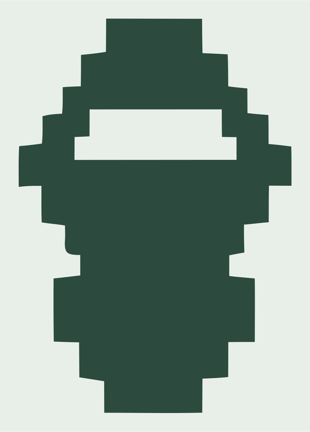 Pixel Ninja Mask Logo #e8efe9/#2d4a3e
