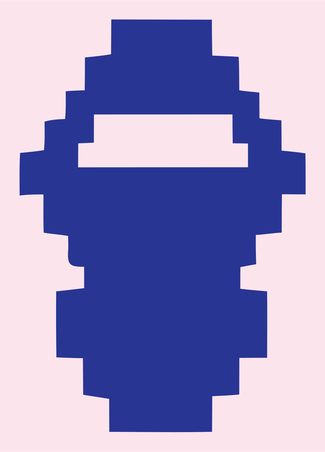 Pixel Ninja Mask Logo #fce4ec/#283593