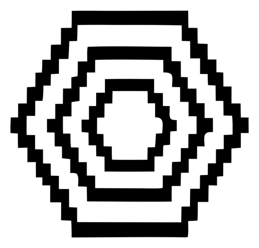 Pixel Nested Hexagon Logo