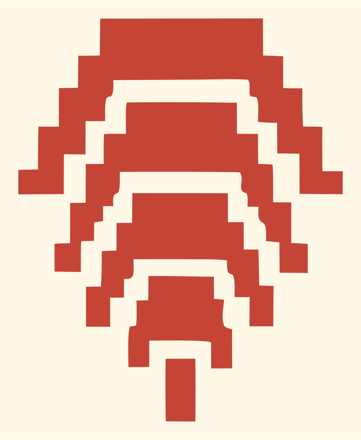Pixel Helmet Visor Logo #fff8e7/#c44536
