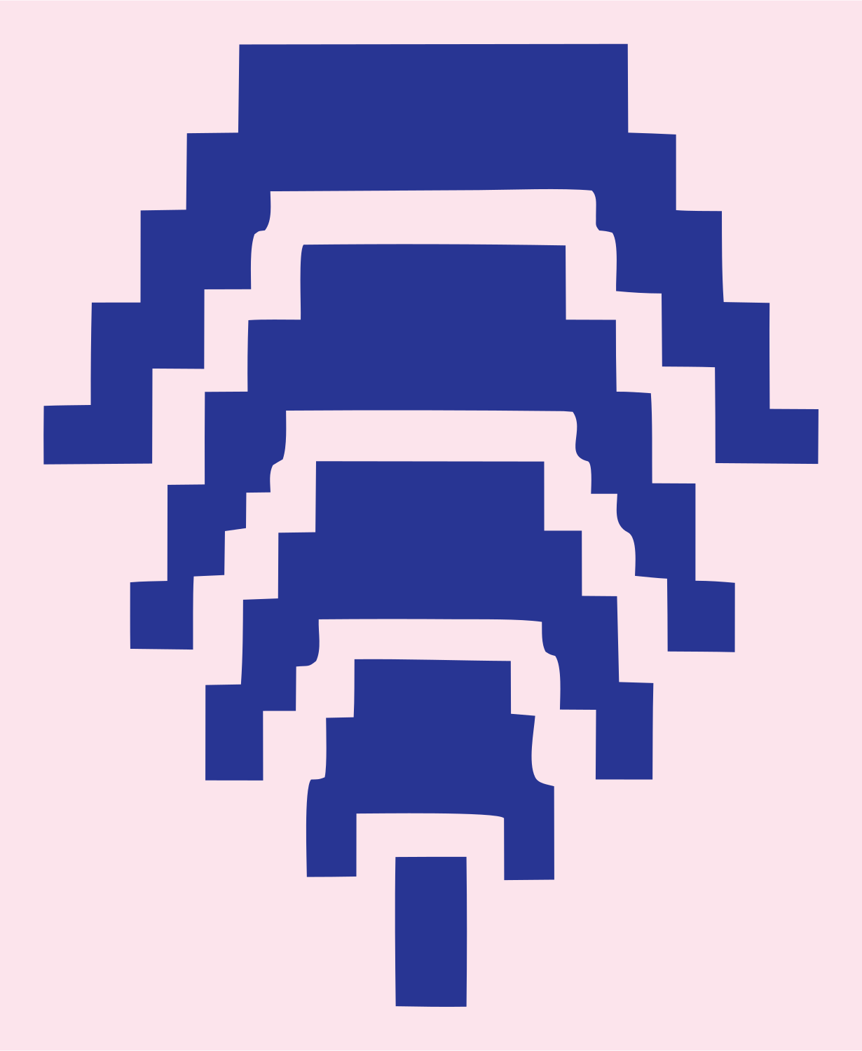 Pixel Helmet Visor Logo #fce4ec/#283593
