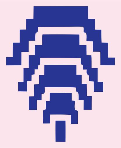 Pixel Helmet Visor Logo #fce4ec/#283593