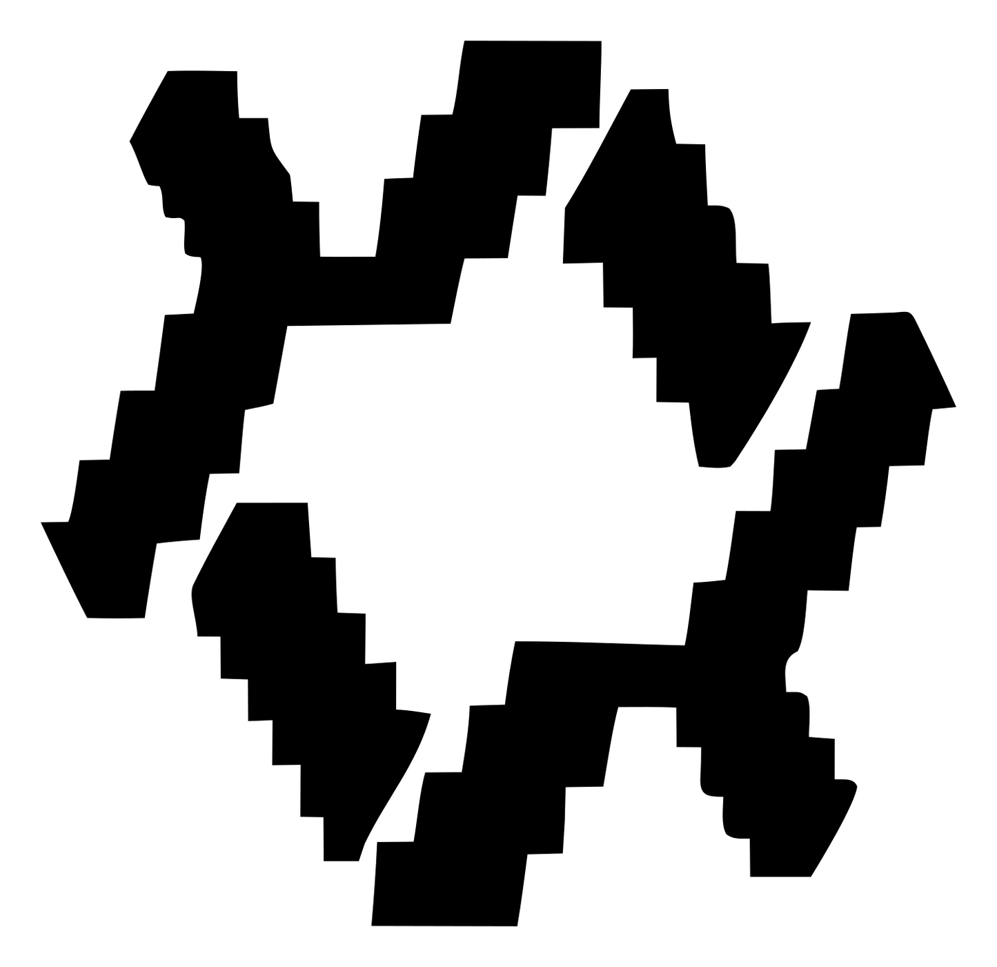 Pixel Rotating Hexagon Logo #ffffff/#000000