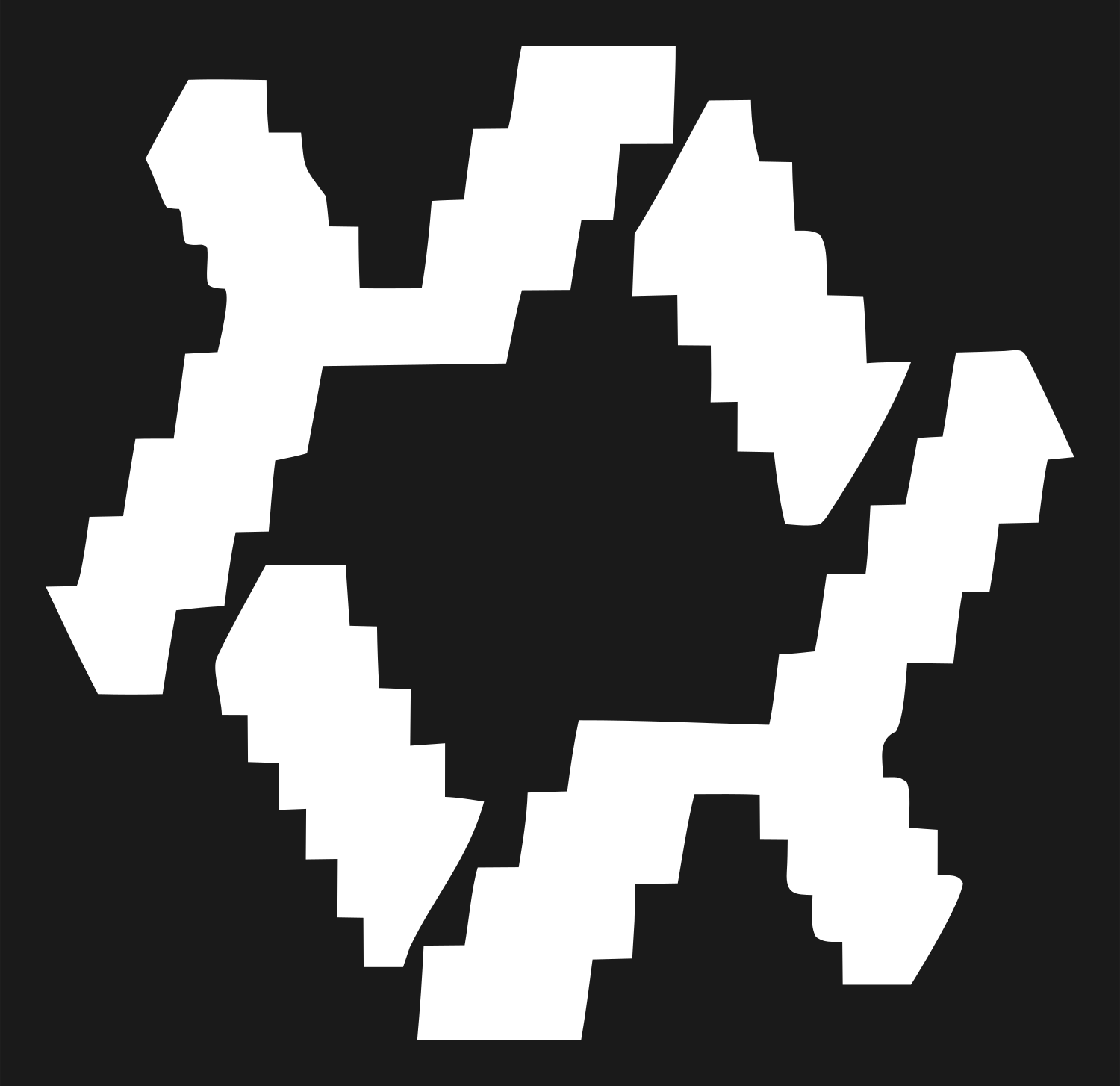 Pixel Rotating Hexagon Logo #1a1a1a/#ffffff