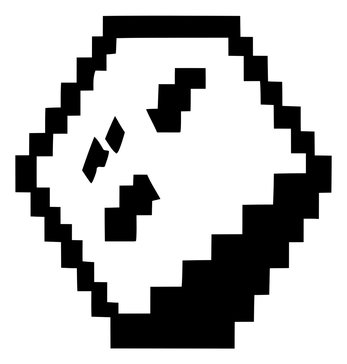 Pixel Panda Face Logo #ffffff/#000000