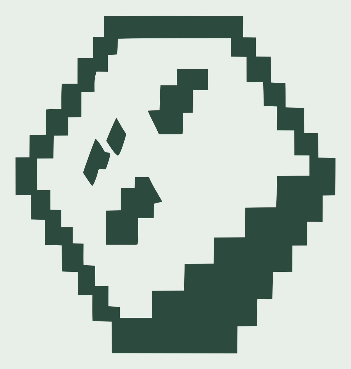 Pixel Panda Face Logo #e8efe9/#2d4a3e