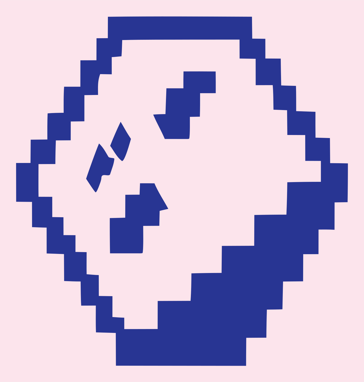 Pixel Panda Face Logo #fce4ec/#283593