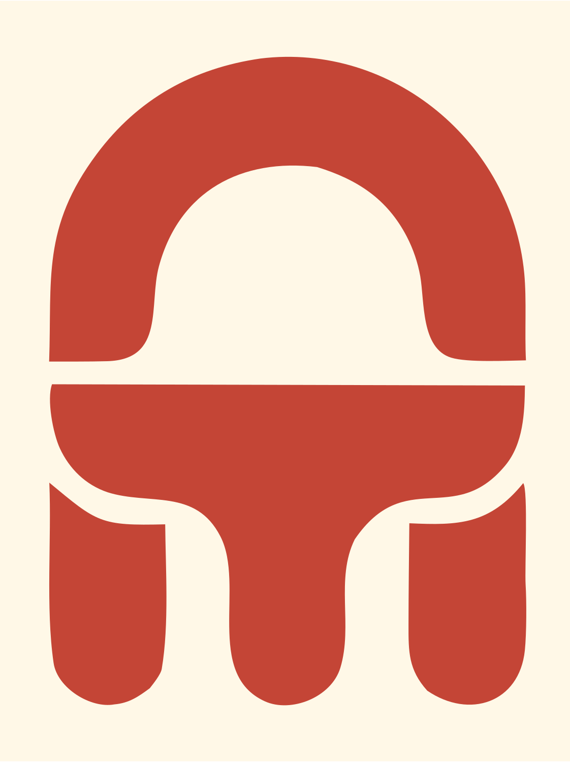 Ushanka Hat Tablet Logo #fff8e7/#c44536