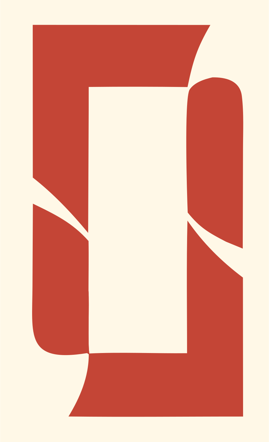 Abstract Tablet Shape Logo #fff8e7/#c44536