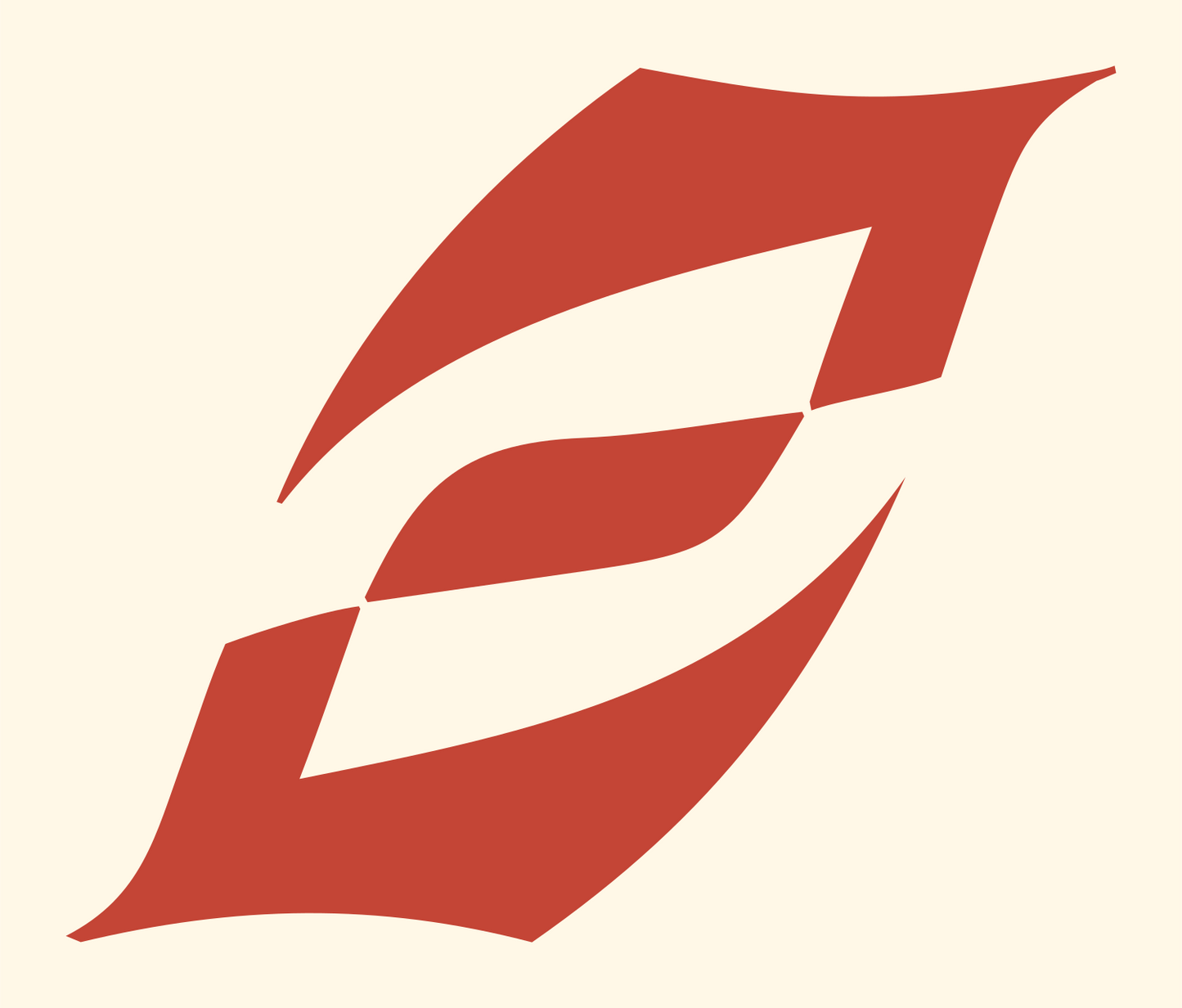 Swoosh Letter S Logo #fff8e7/#c44536