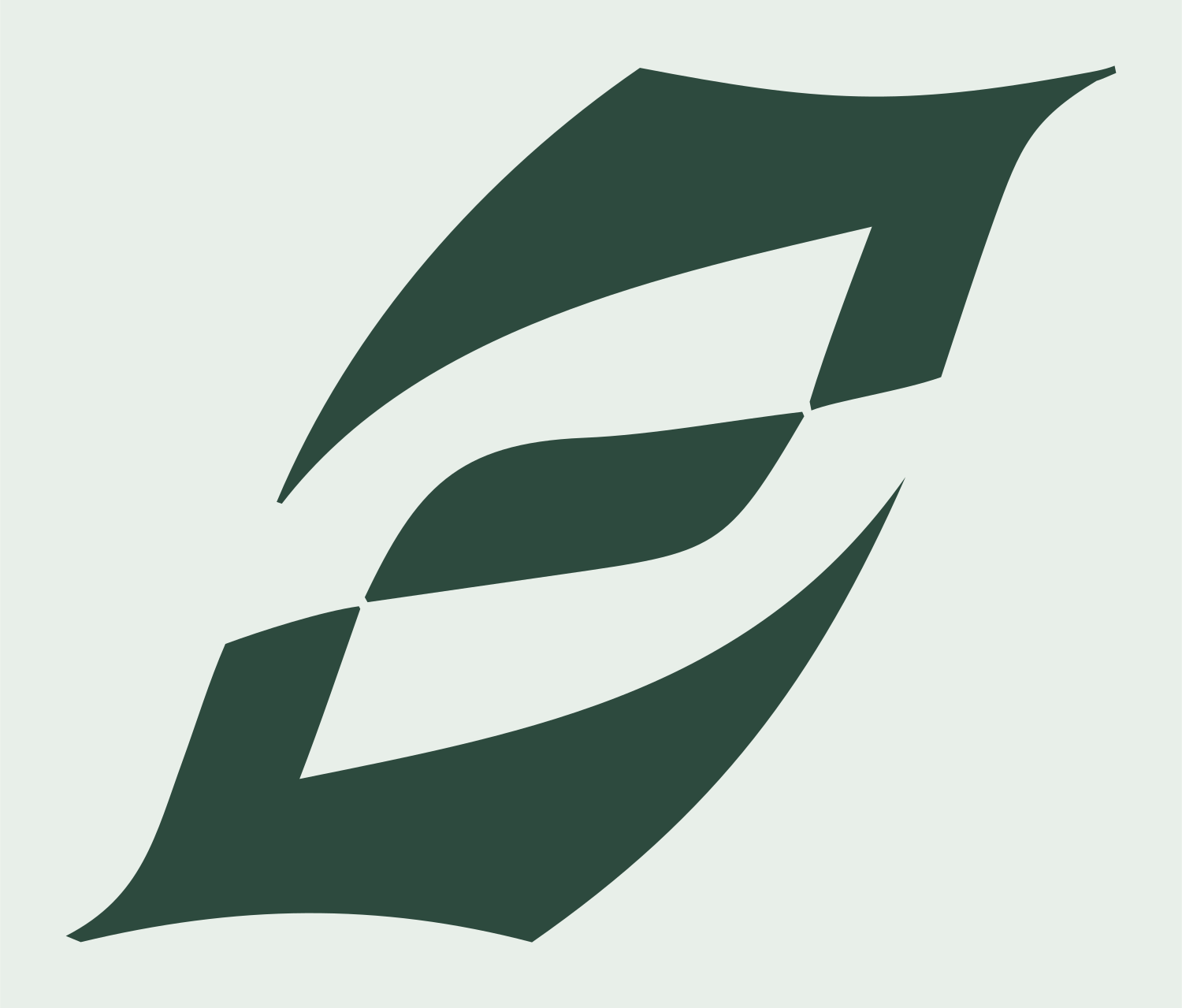 Swoosh Letter S Logo #e8efe9/#2d4a3e