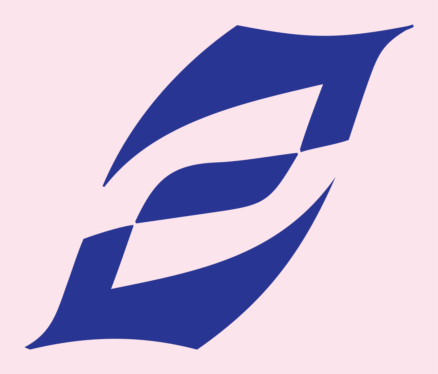 Swoosh Letter S Logo #fce4ec/#283593