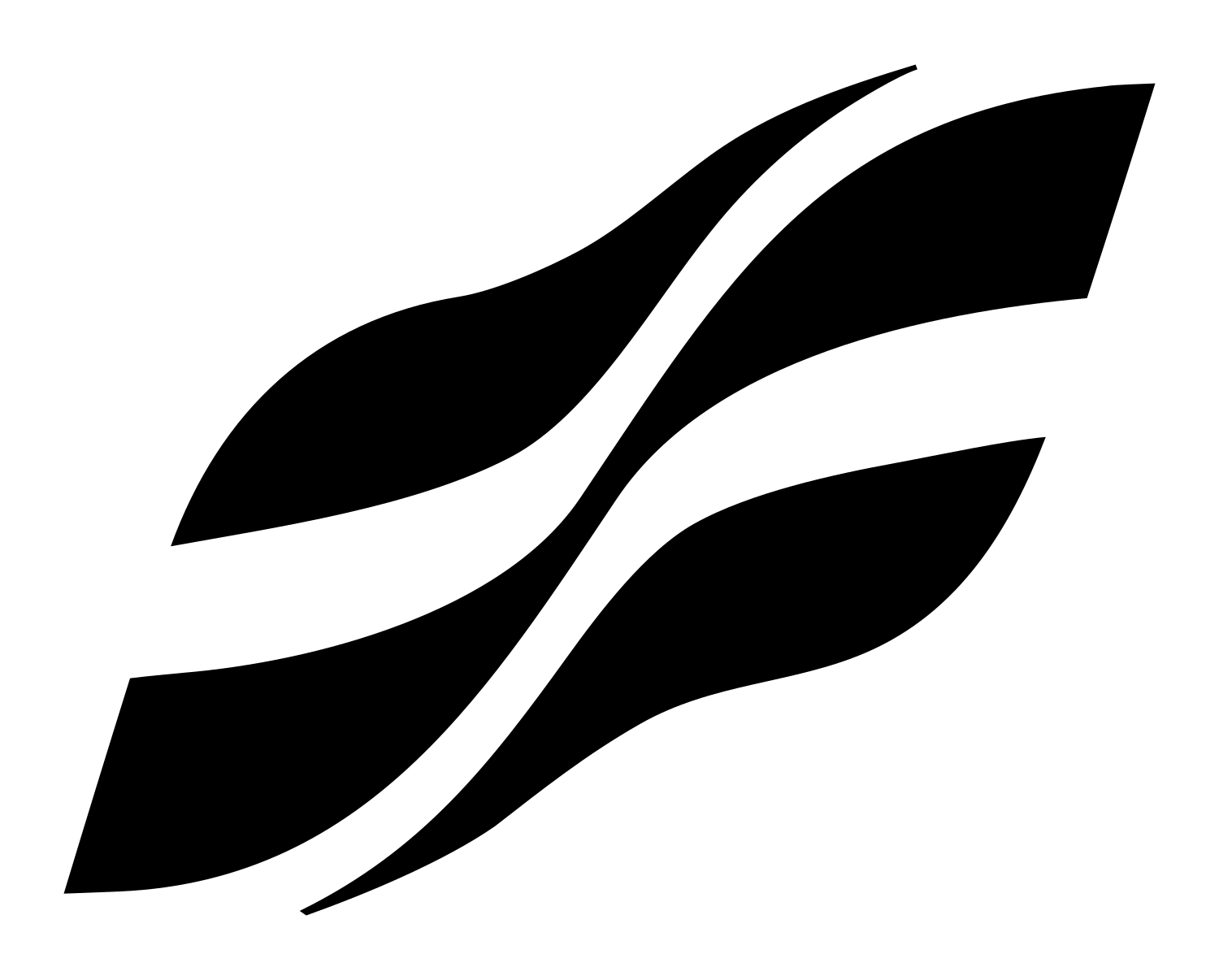 Flowing Ribbon Wave Logo #ffffff/#000000