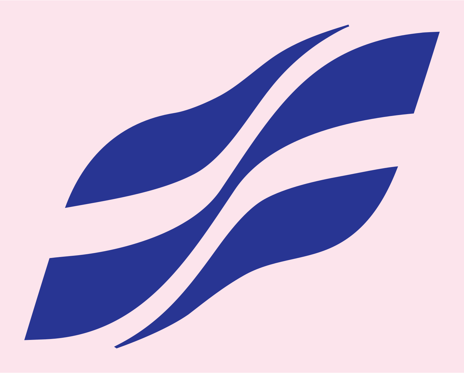 Flowing Ribbon Wave Logo #fce4ec/#283593