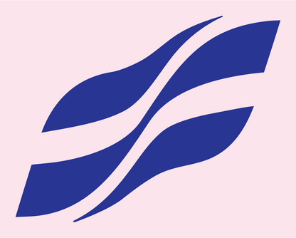 Flowing Ribbon Wave Logo #fce4ec/#283593