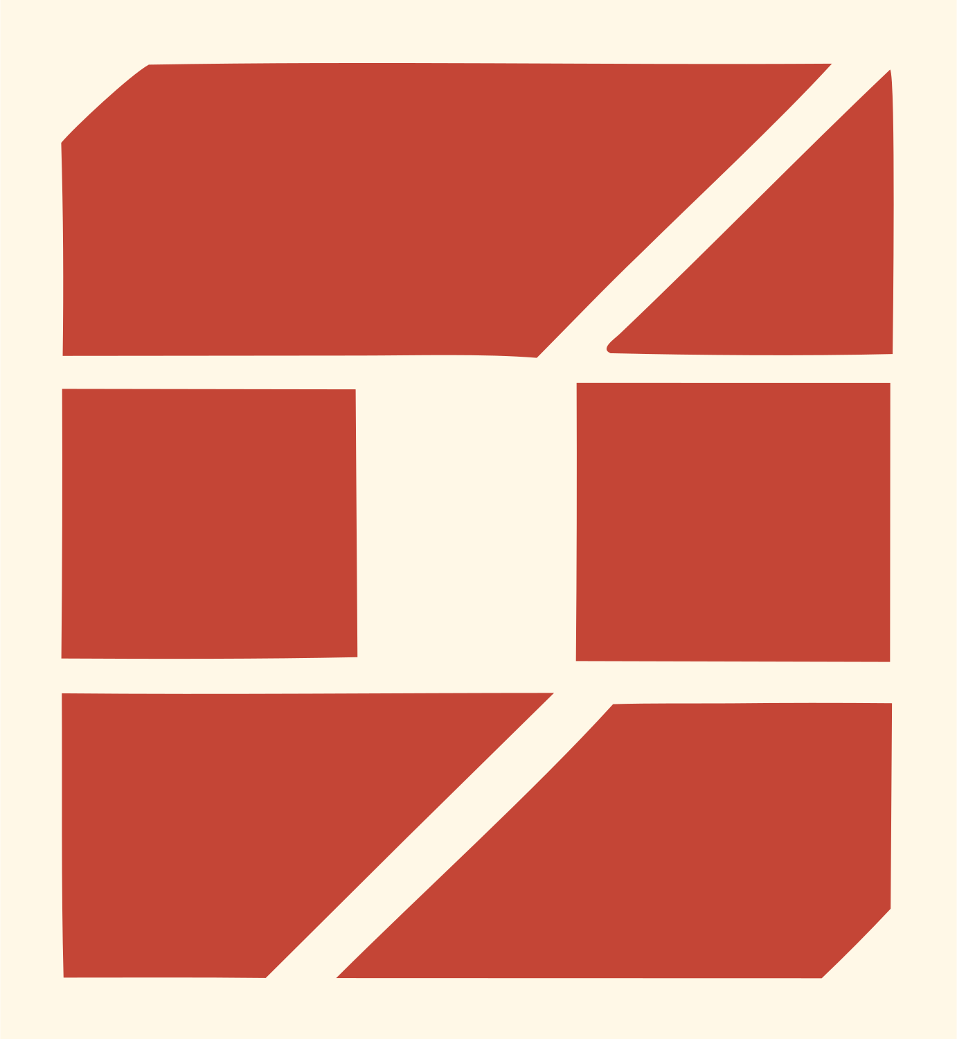 Swiss Grid Tablet Logo #fff8e7/#c44536