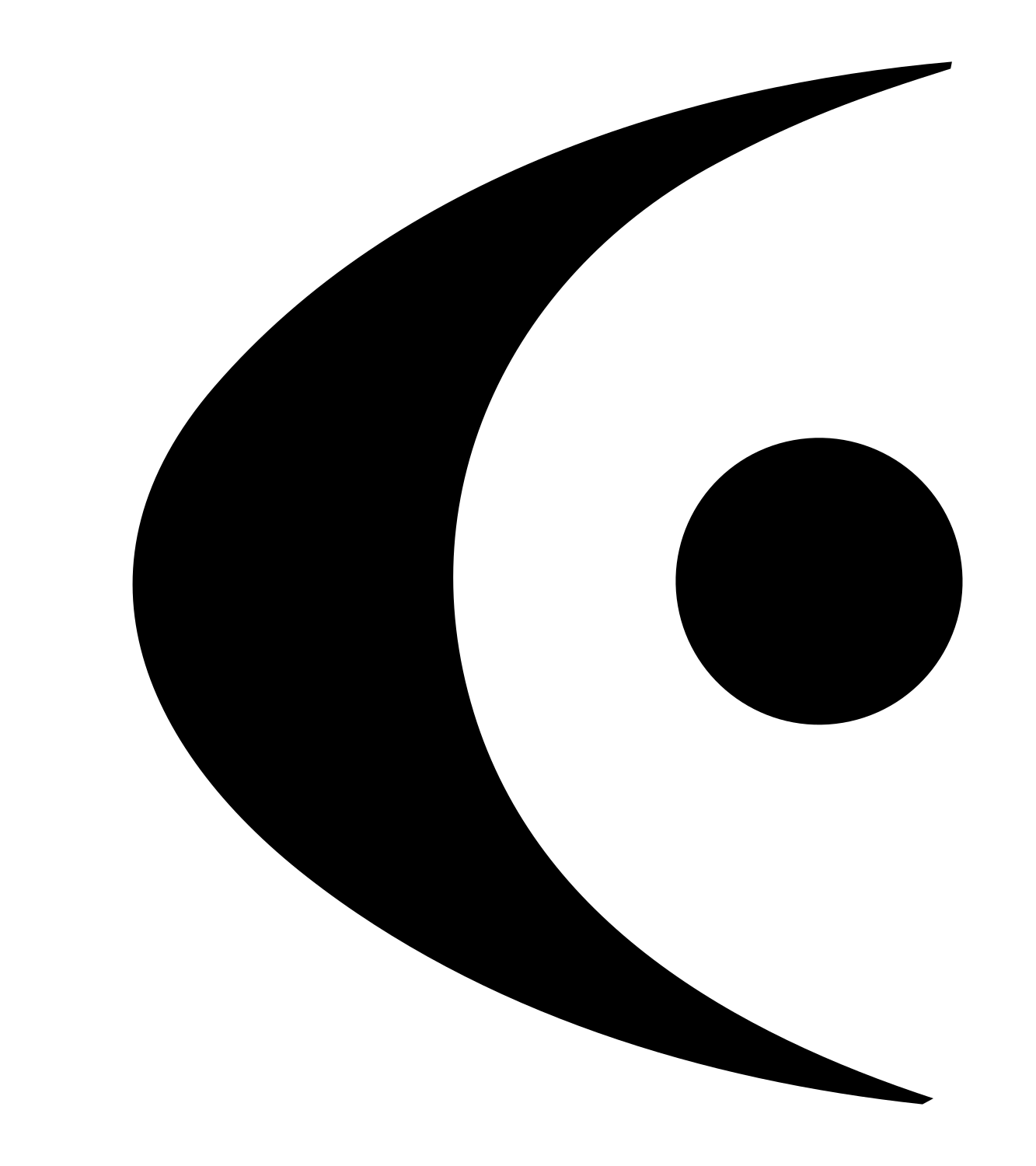 Crescent Circle Chip Logo #ffffff/#000000