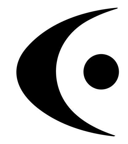 Crescent Circle Chip Logo #ffffff/#000000
