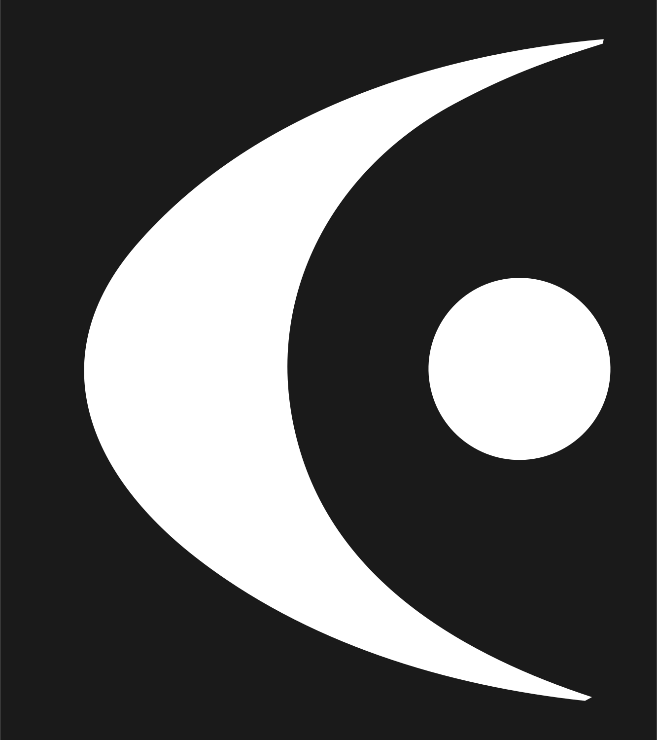 Crescent Circle Chip Logo #1a1a1a/#ffffff