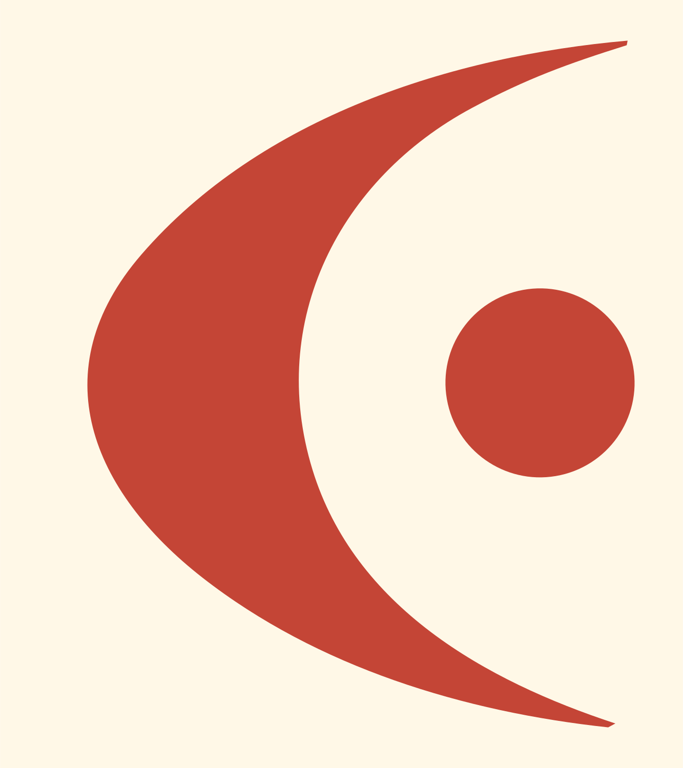 Crescent Circle Chip Logo #fff8e7/#c44536