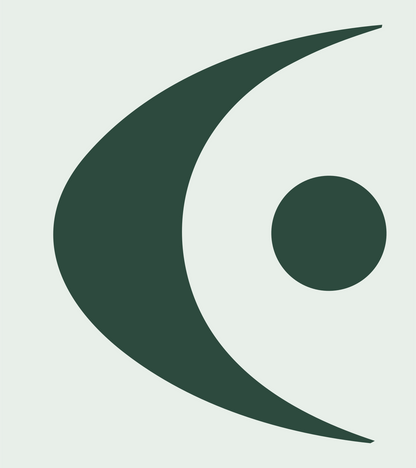 Crescent Circle Chip Logo #e8efe9/#2d4a3e