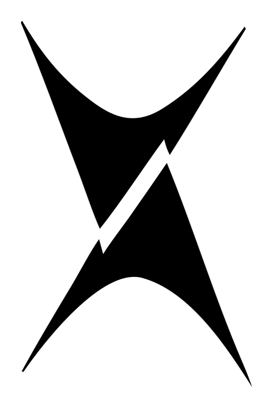 Hourglass Lightning Bolt Logo
