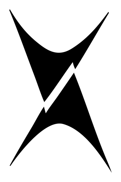 Hourglass Lightning Bolt Logo #ffffff/#000000