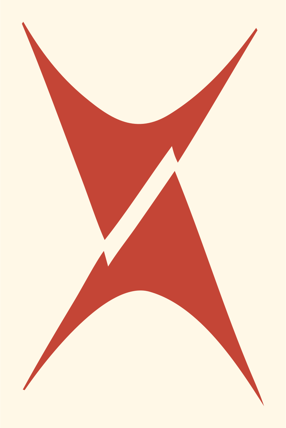 Hourglass Lightning Bolt Logo #fff8e7/#c44536