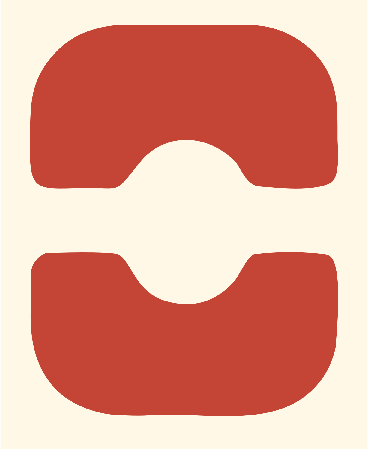 Split Circle Gap Logo #fff8e7/#c44536