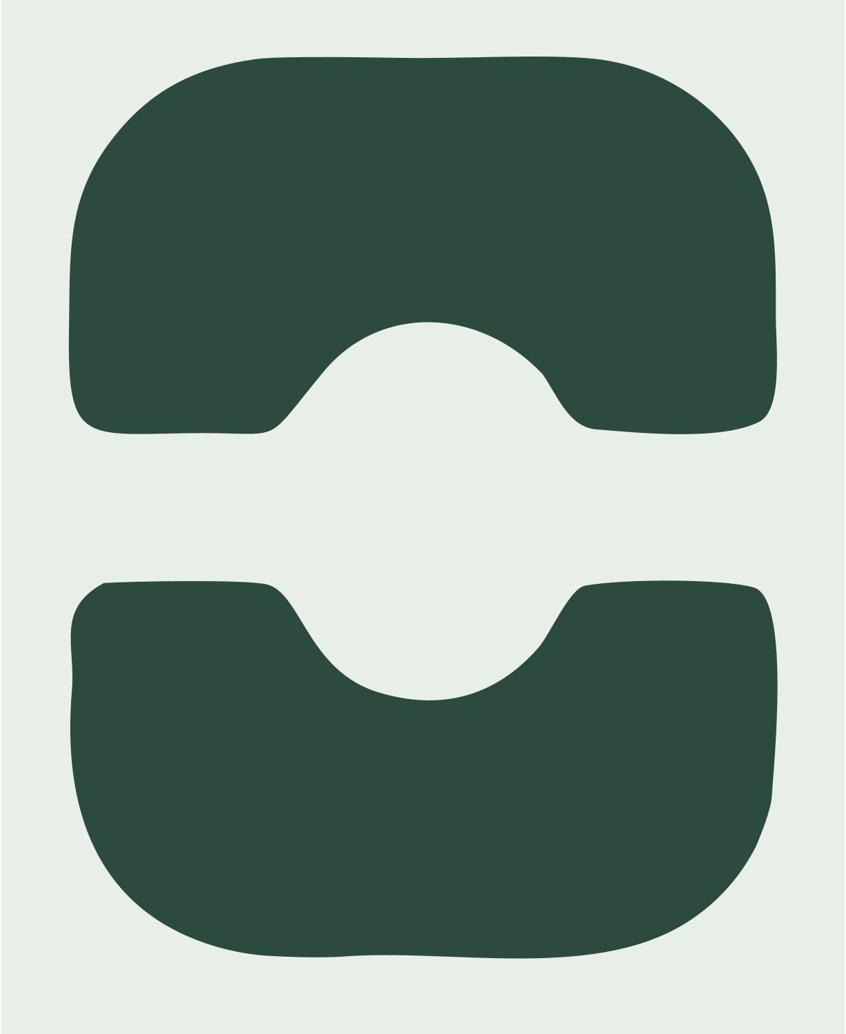 Split Circle Gap Logo #e8efe9/#2d4a3e