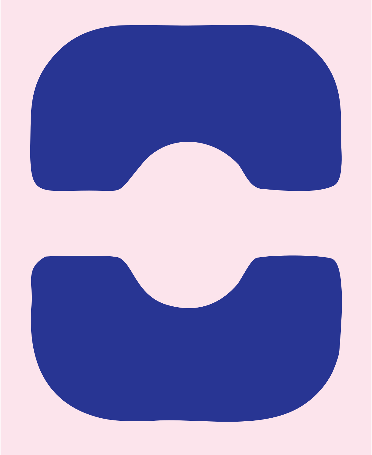Split Circle Gap Logo #fce4ec/#283593