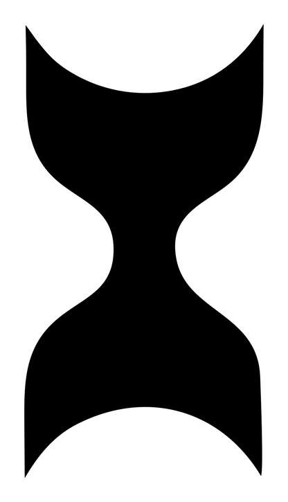 Curved Waist Hourglass Logo #ffffff/#000000