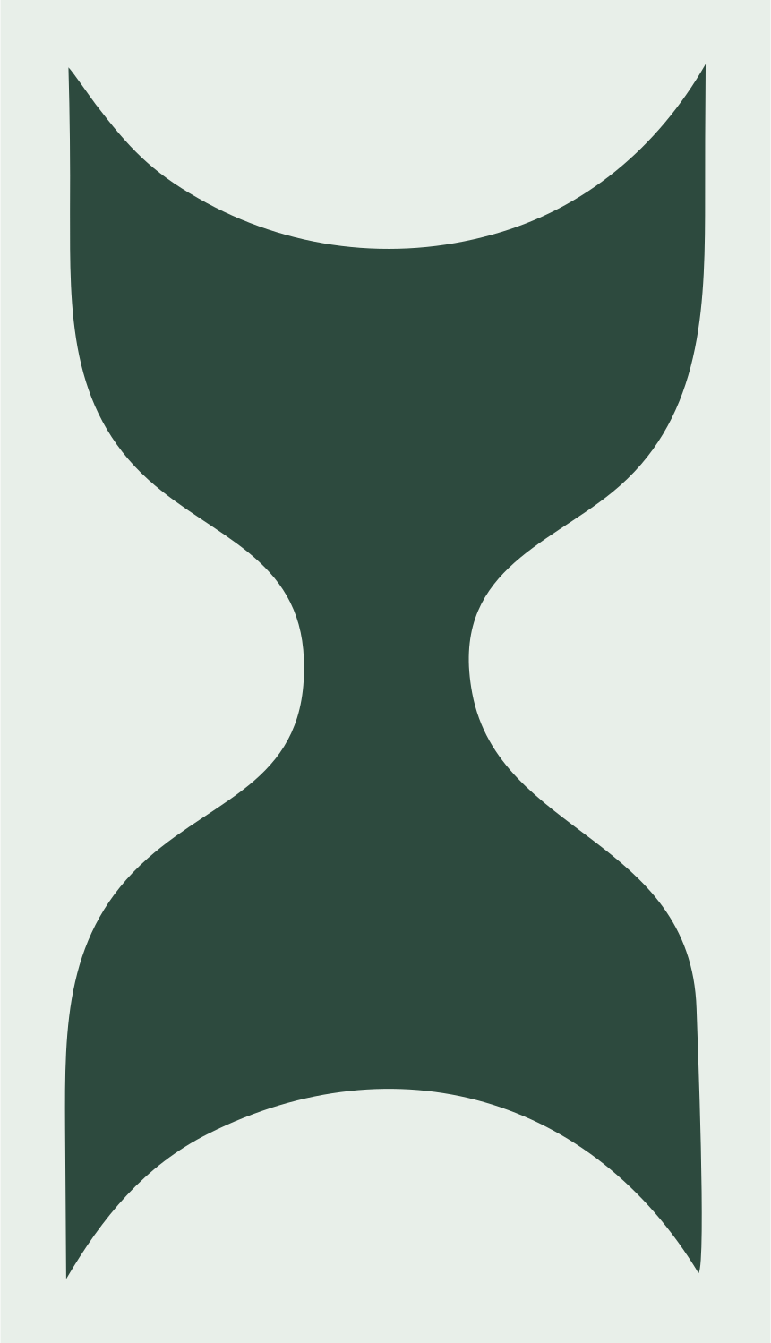 Curved Waist Hourglass Logo #e8efe9/#2d4a3e