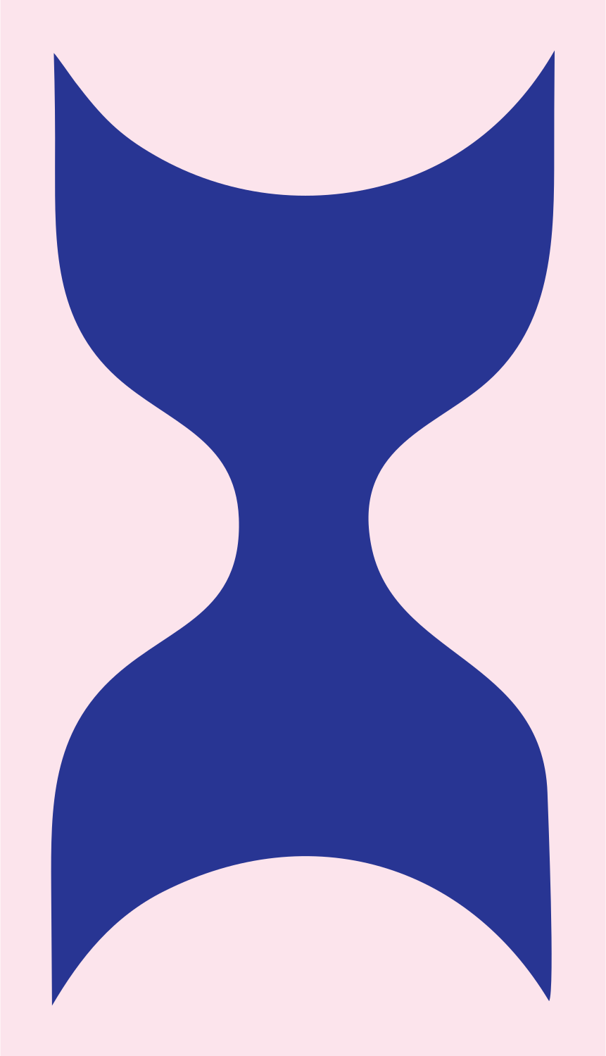 Curved Waist Hourglass Logo #fce4ec/#283593