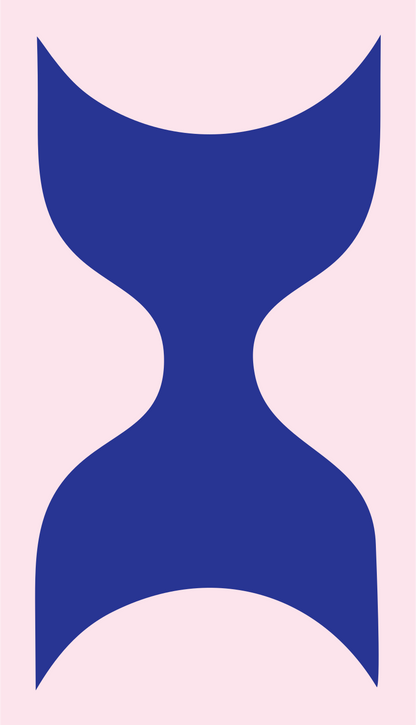 Curved Waist Hourglass Logo #fce4ec/#283593