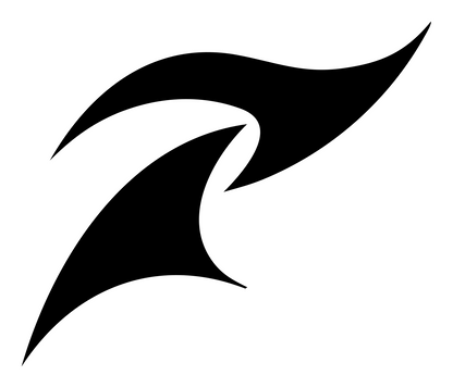 Swooping Feather Wing Logo #ffffff/#000000