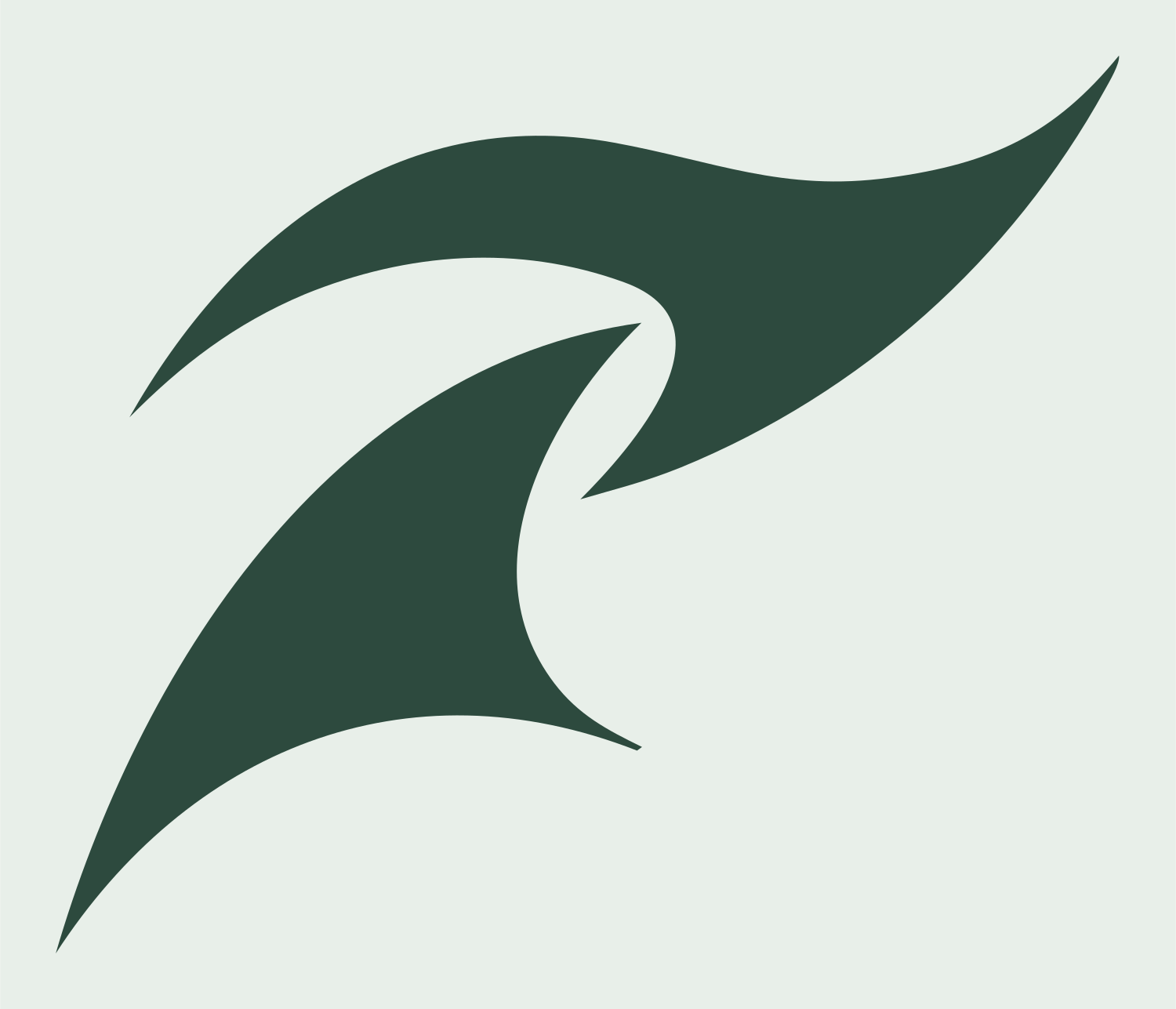 Swooping Feather Wing Logo #e8efe9/#2d4a3e
