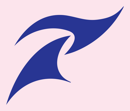 Swooping Feather Wing Logo #fce4ec/#283593